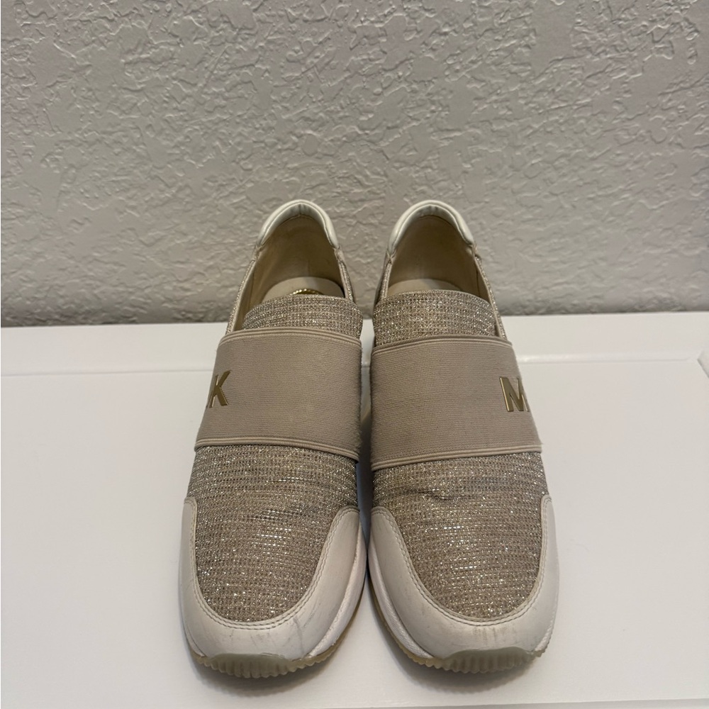 Michael Kors Glittery Beige Slip-Ons